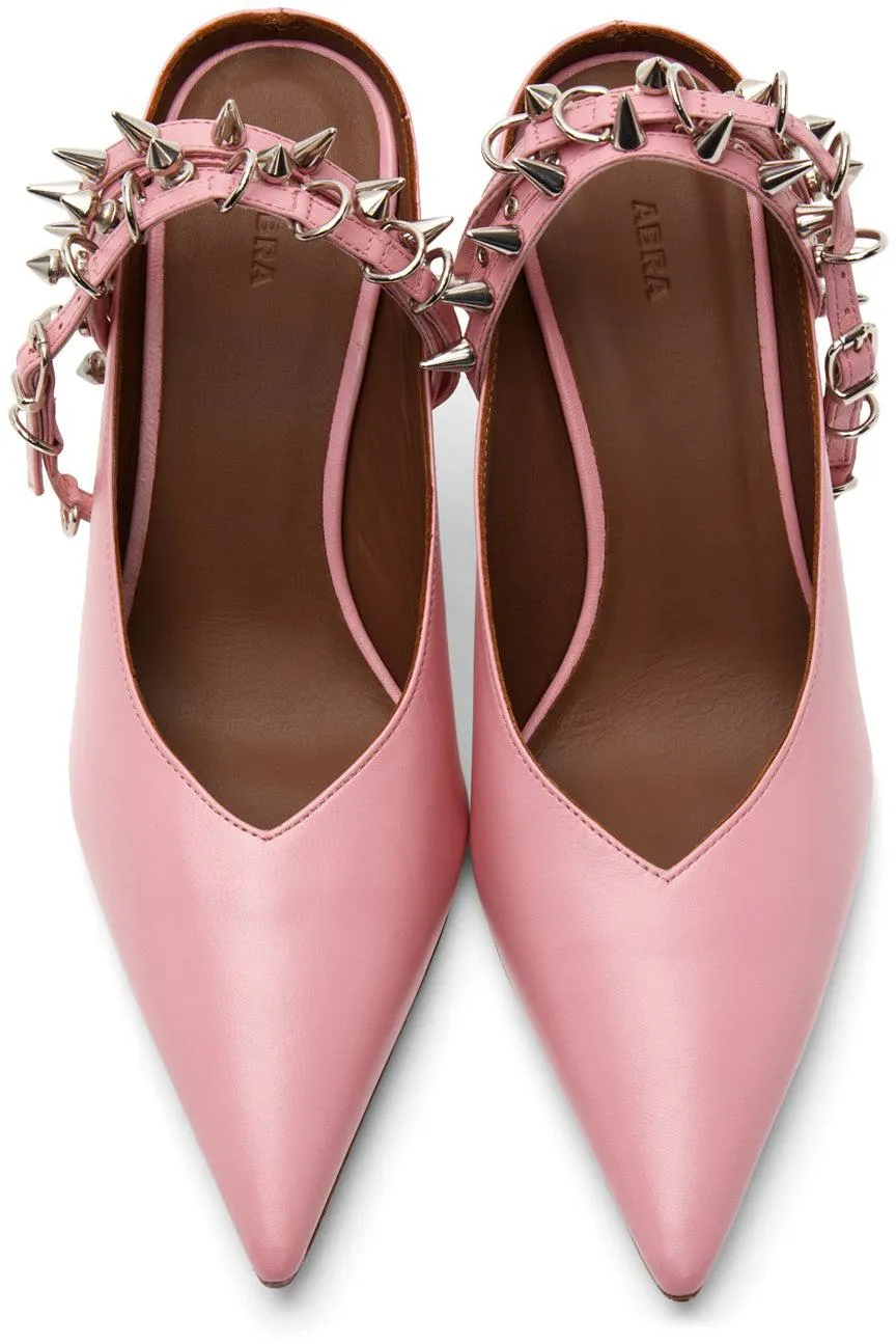 Abra Pink Spike Mules