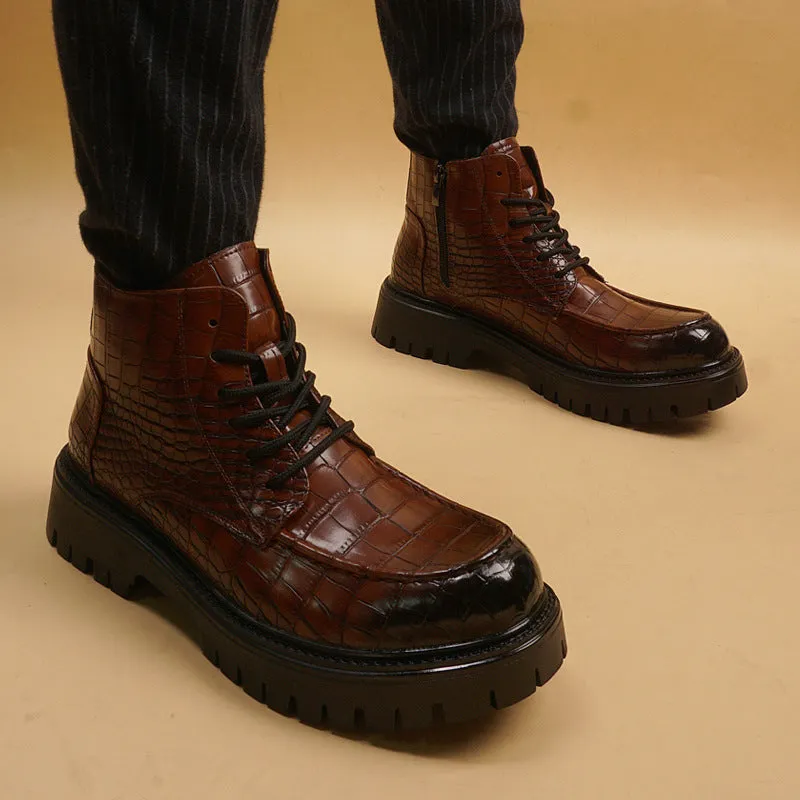 Aule Crocodile Pattern Boots