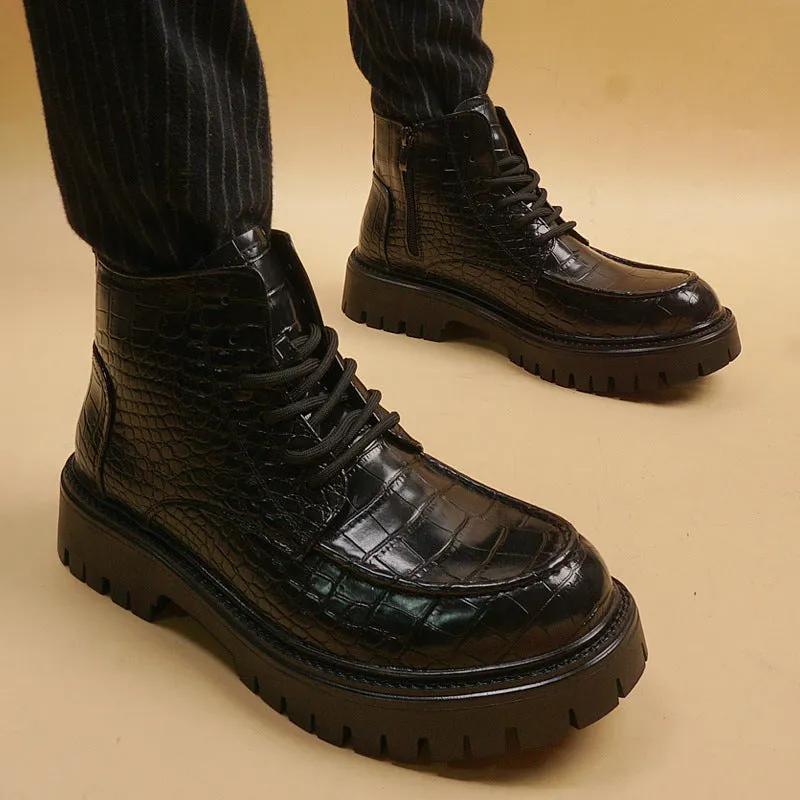 Aule Crocodile Pattern Boots