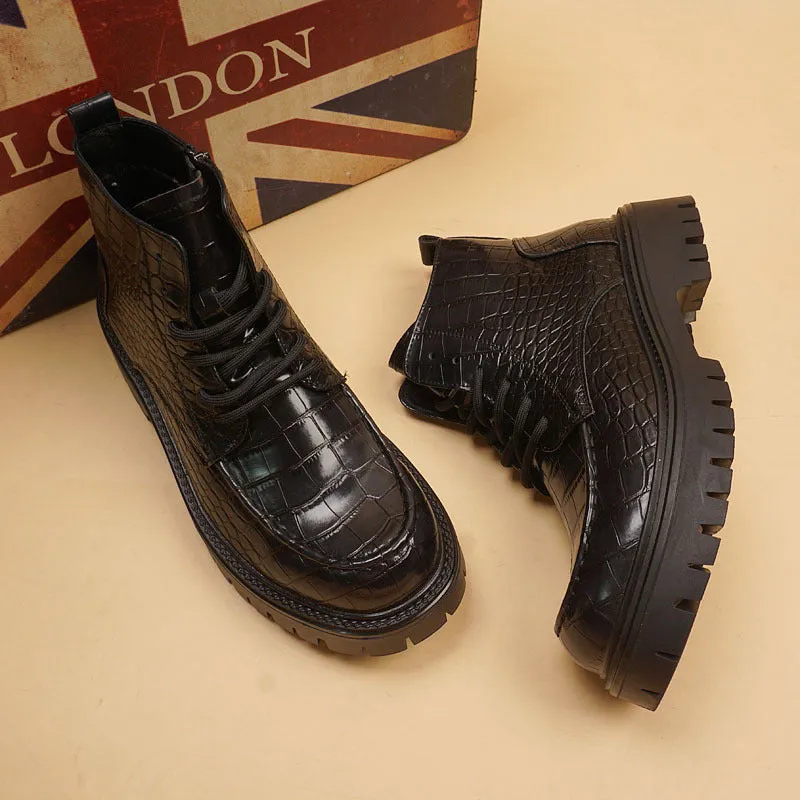 Aule Crocodile Pattern Boots