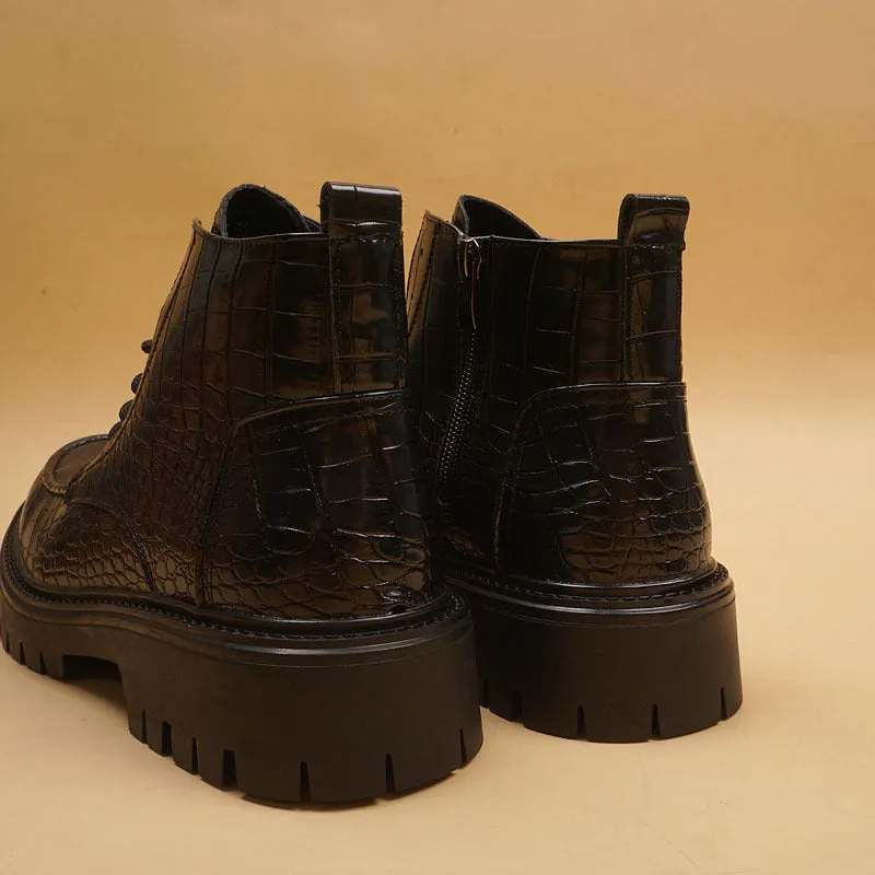 Aule Crocodile Pattern Boots