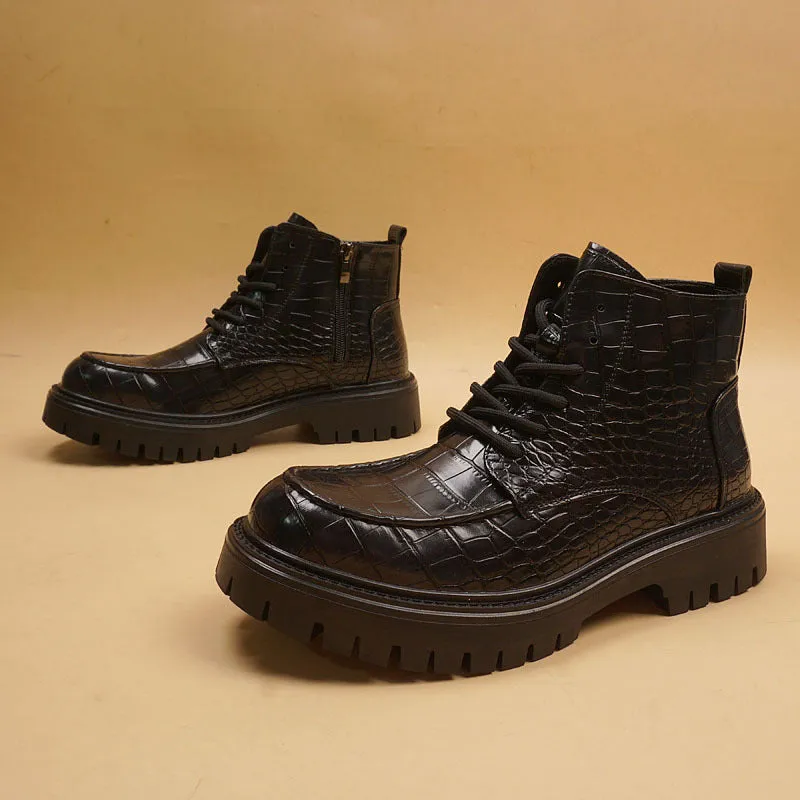 Aule Crocodile Pattern Boots