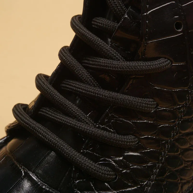 Aule Crocodile Pattern Boots