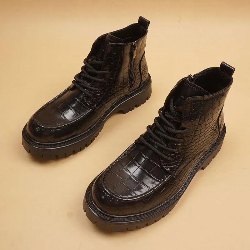 Aule Crocodile Pattern Boots
