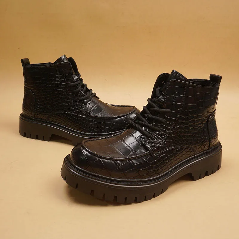Aule Crocodile Pattern Boots
