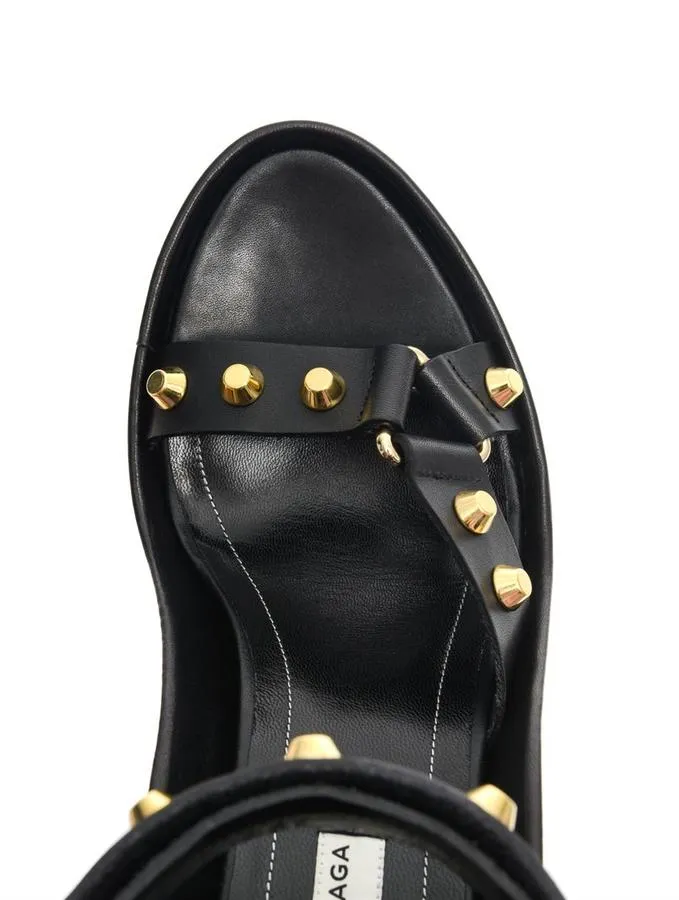 BALENCIAGA ARENA STUD LEATHER WEDGE SANDAS