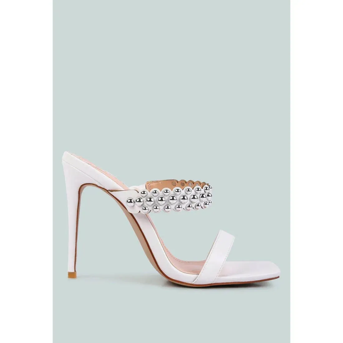 Bandy Stieletto Heel Metal Stud Sandals