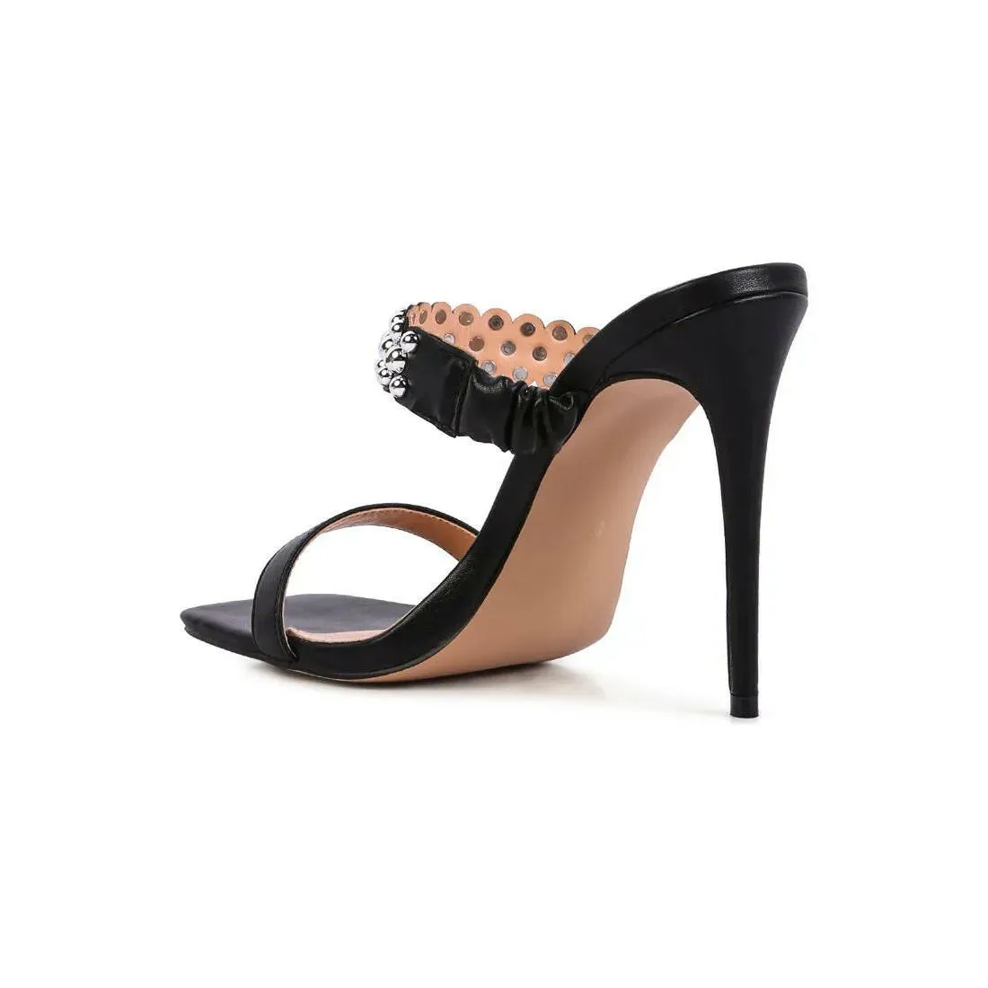 Bandy Stieletto Heel Metal Stud Sandals