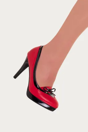 Banned Apparel - Red Isley Studded Platfom Heels