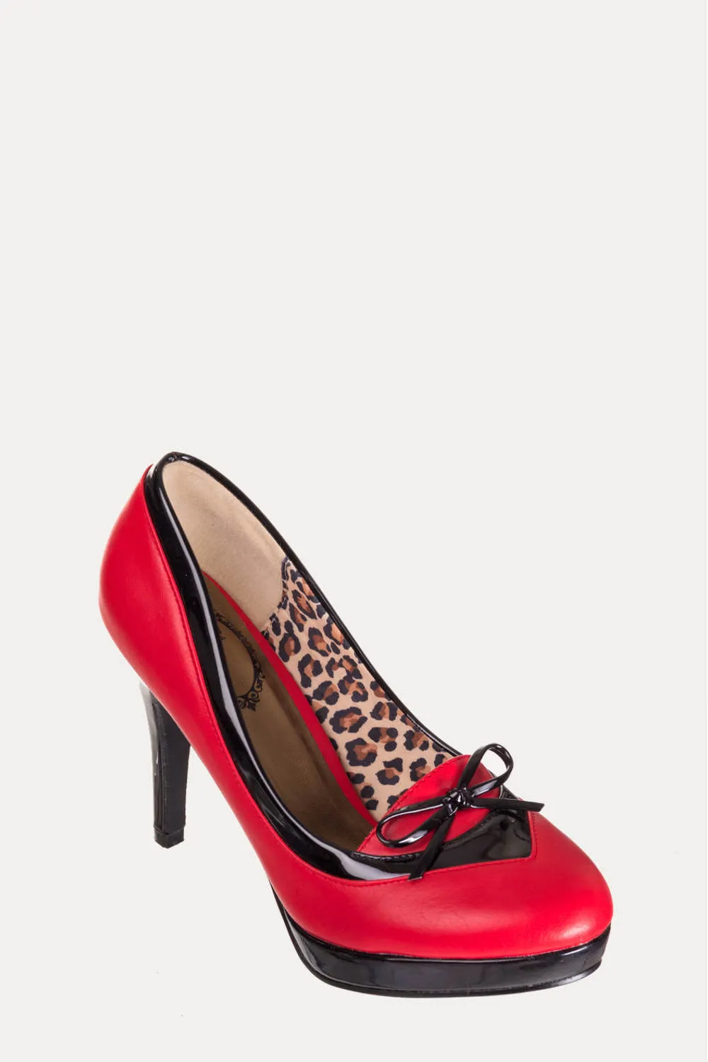 Banned Apparel - Red Isley Studded Platfom Heels