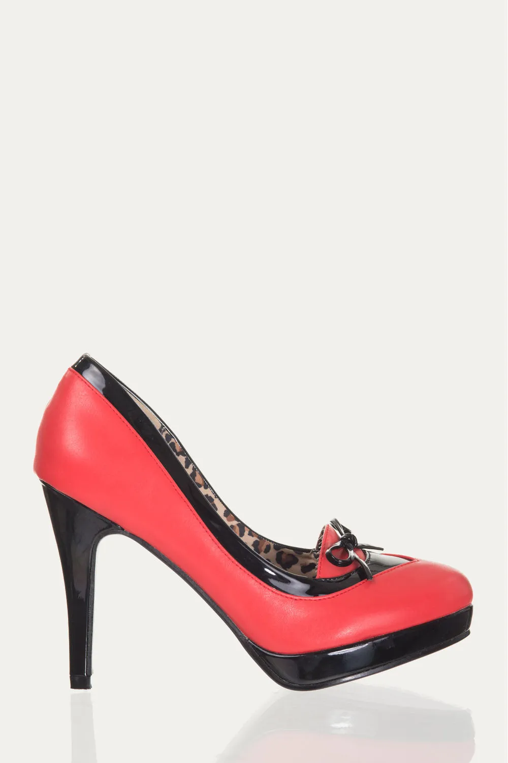 Banned Apparel - Red Isley Studded Platfom Heels