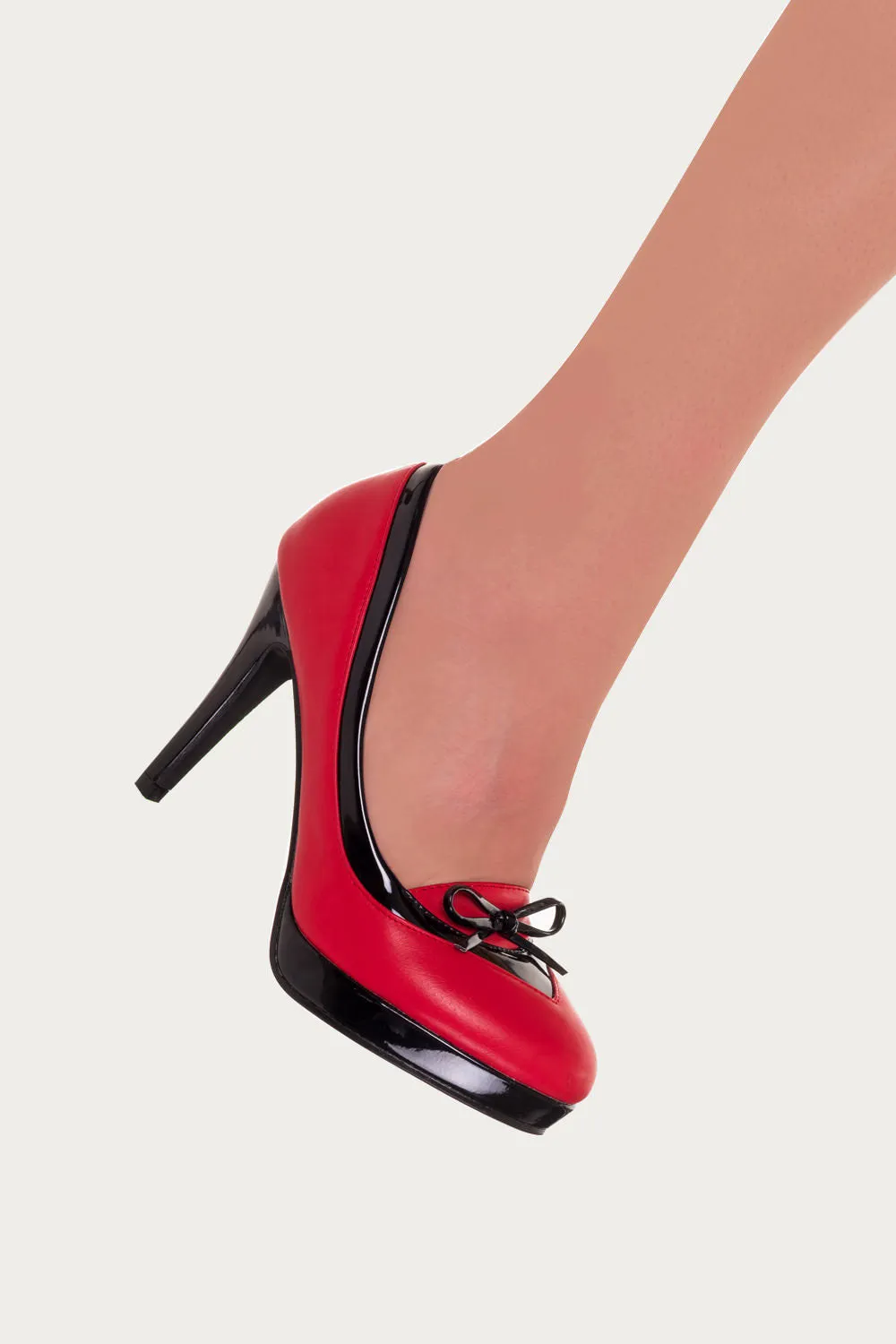 Banned Apparel - Red Isley Studded Platfom Heels