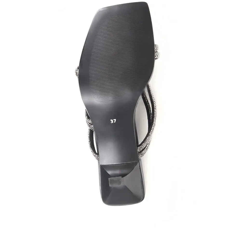Bertilla Diamante Heeled Mules - BERTILLA / 323 167