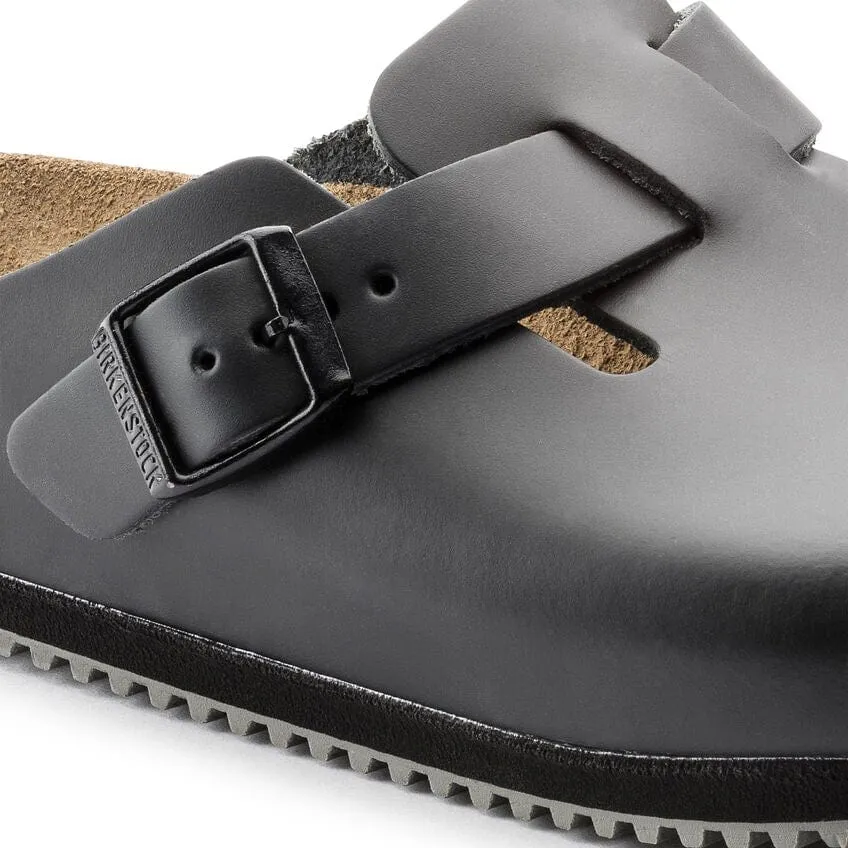 Birkenstock Boston Super Grip Clogs - Black Leather