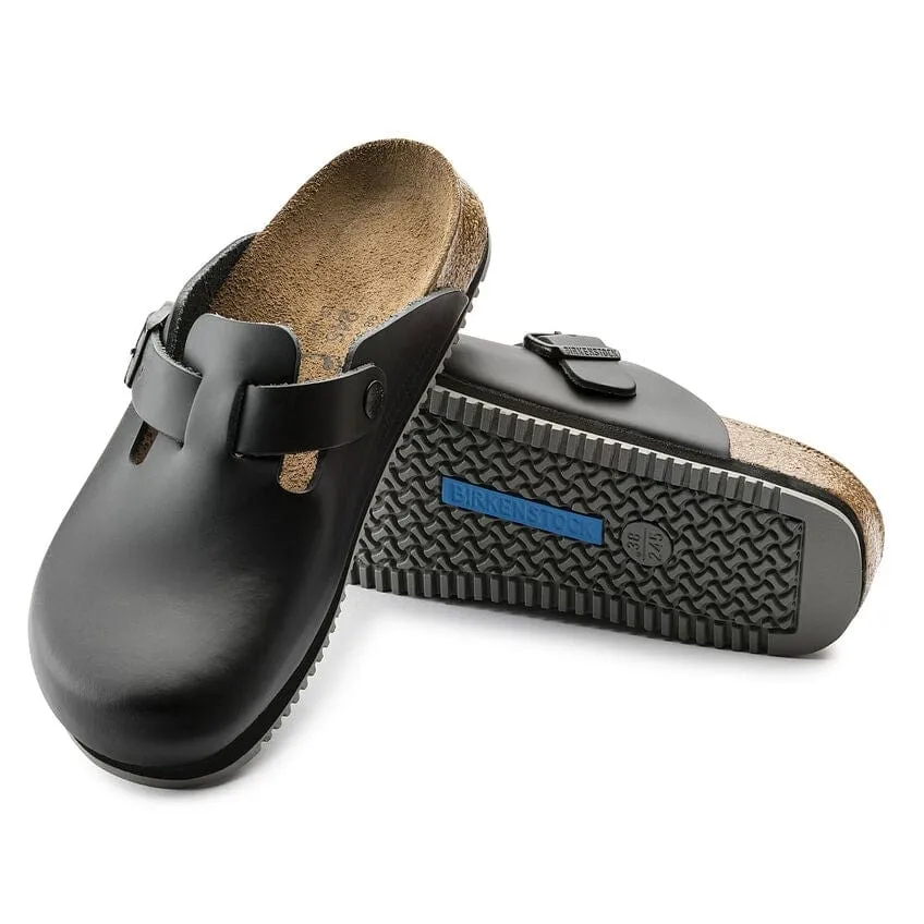 Birkenstock Boston Super Grip Clogs - Black Leather