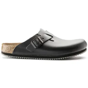 Birkenstock Boston Super Grip Clogs - Black Leather