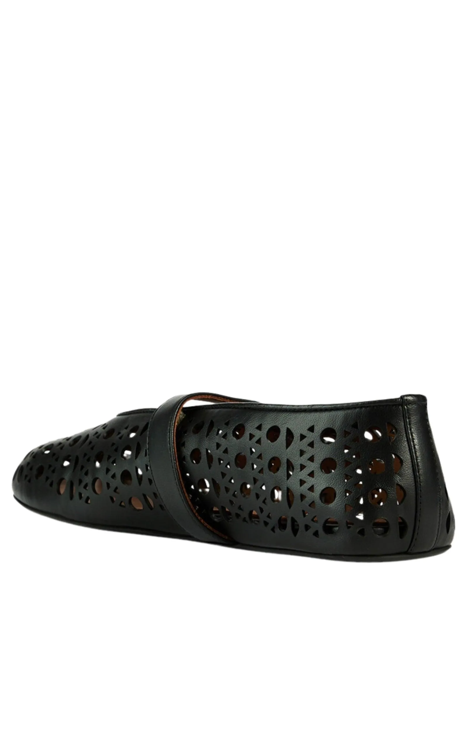 Black Leather Ballet Flats