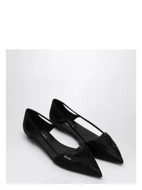 BLACK SATIN BALLERINA WITH CUT OUT