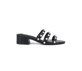Black Studded Strappy Heels