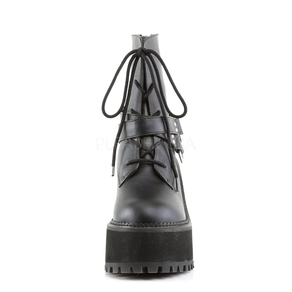 Block Heel Cleated Platform Boots Assault-101