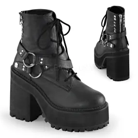 Block Heel Cleated Platform Boots Assault-101