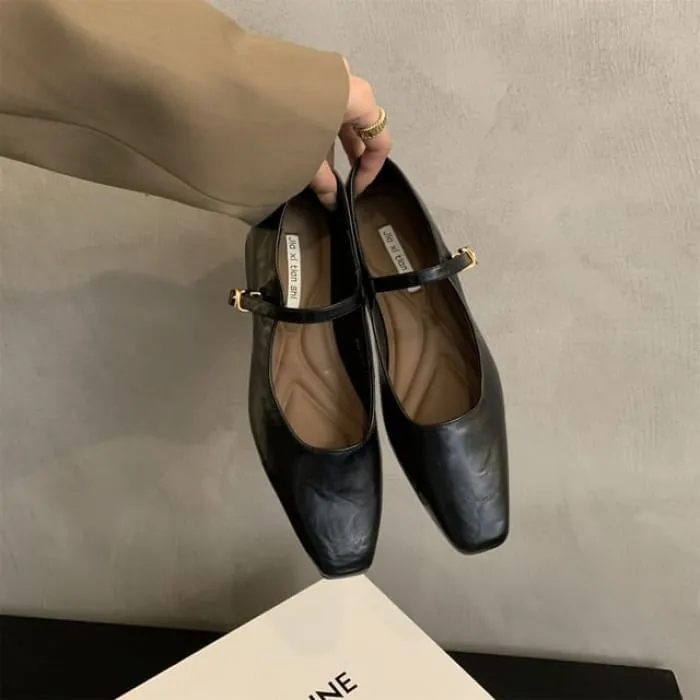 Block-Heel Mary Jane Flats