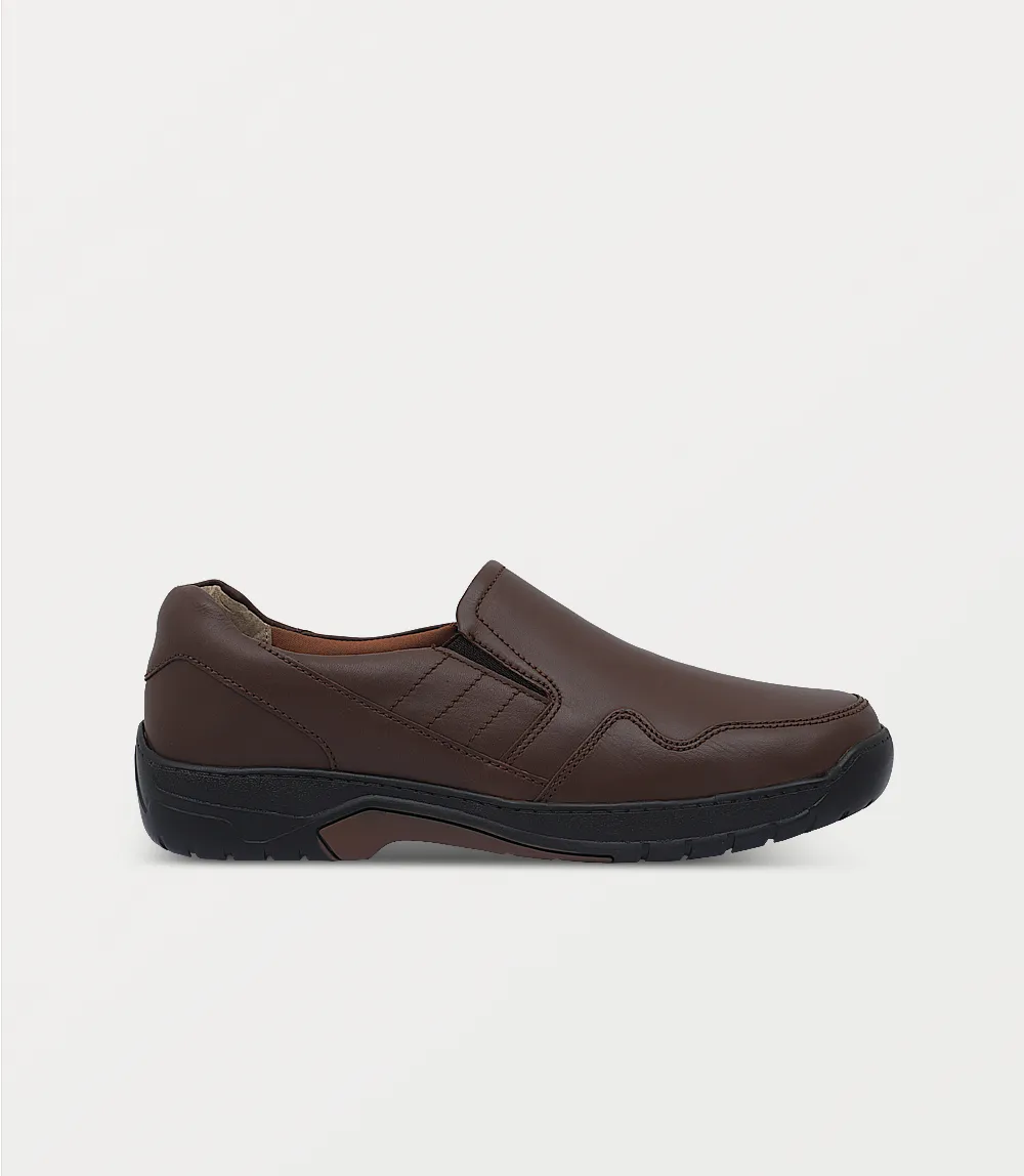 BM6831-BROWN-Men Slip On
