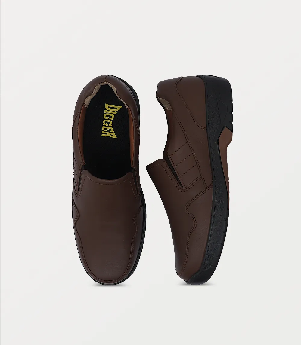 BM6831-BROWN-Men Slip On
