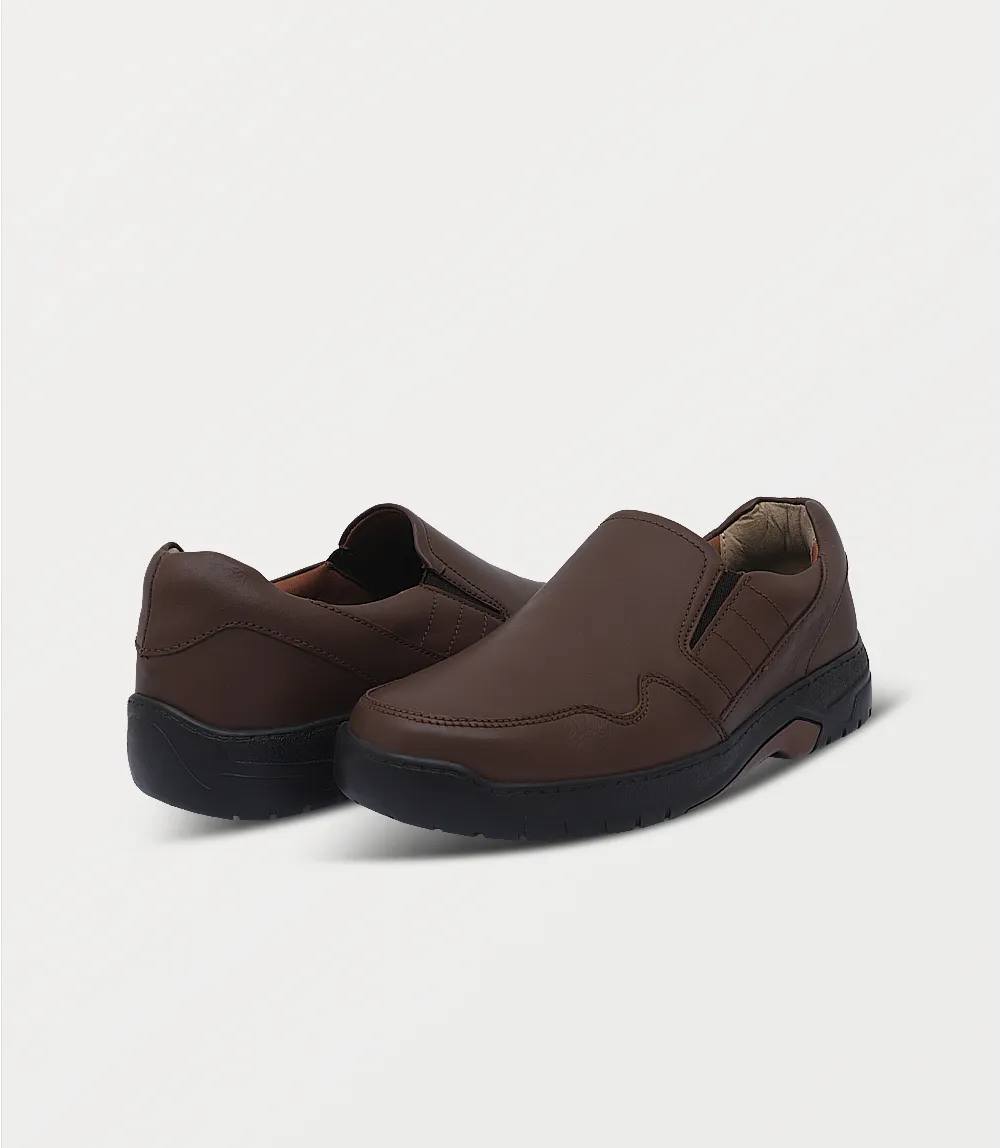 BM6831-BROWN-Men Slip On