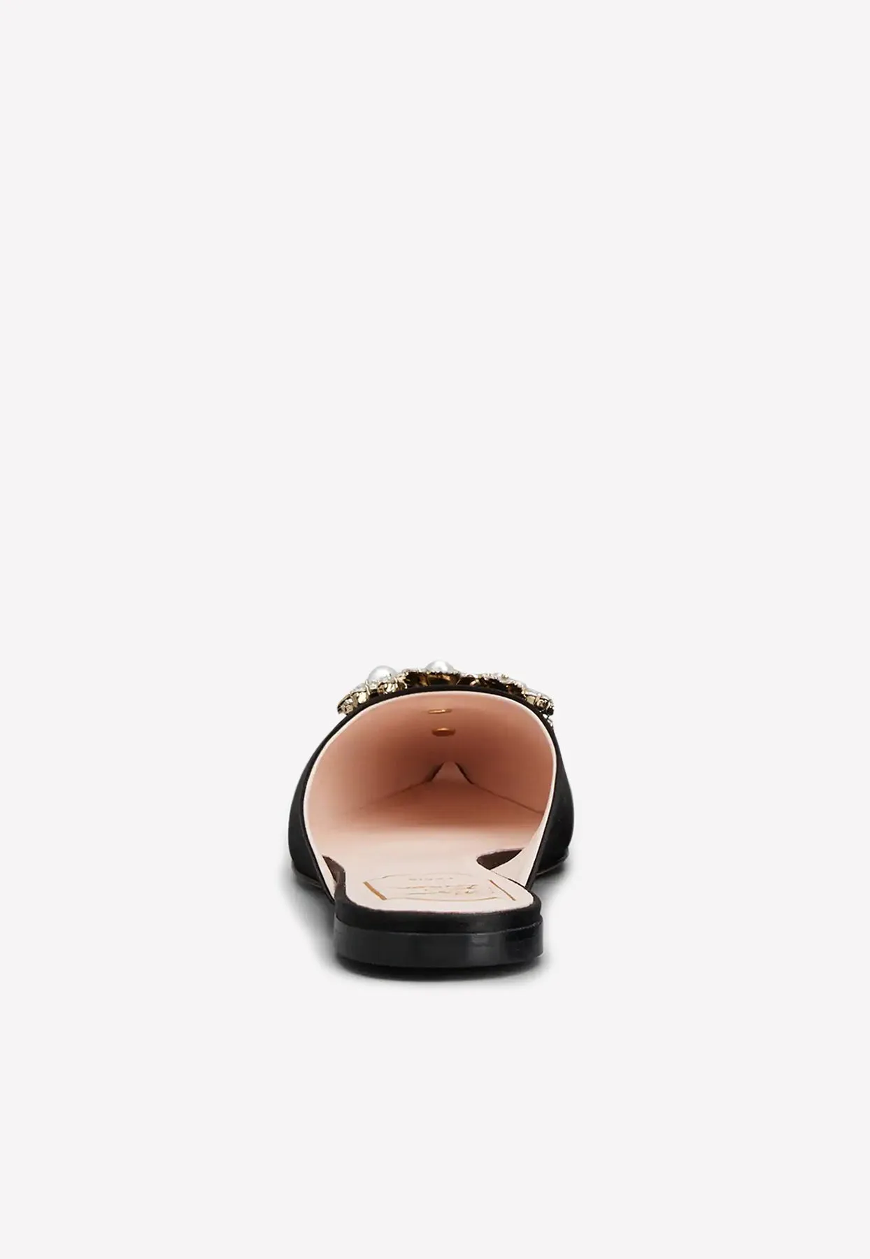 Bouquet Strass Pearl Buckle Flat Mules