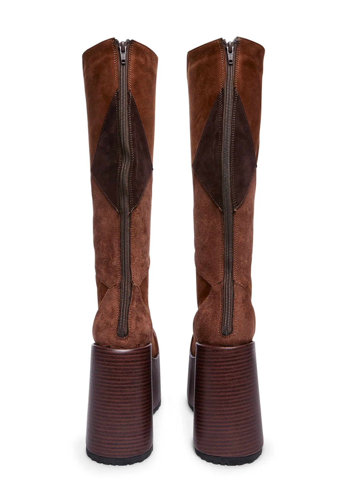Camel-280 Knee High Boots - Brown