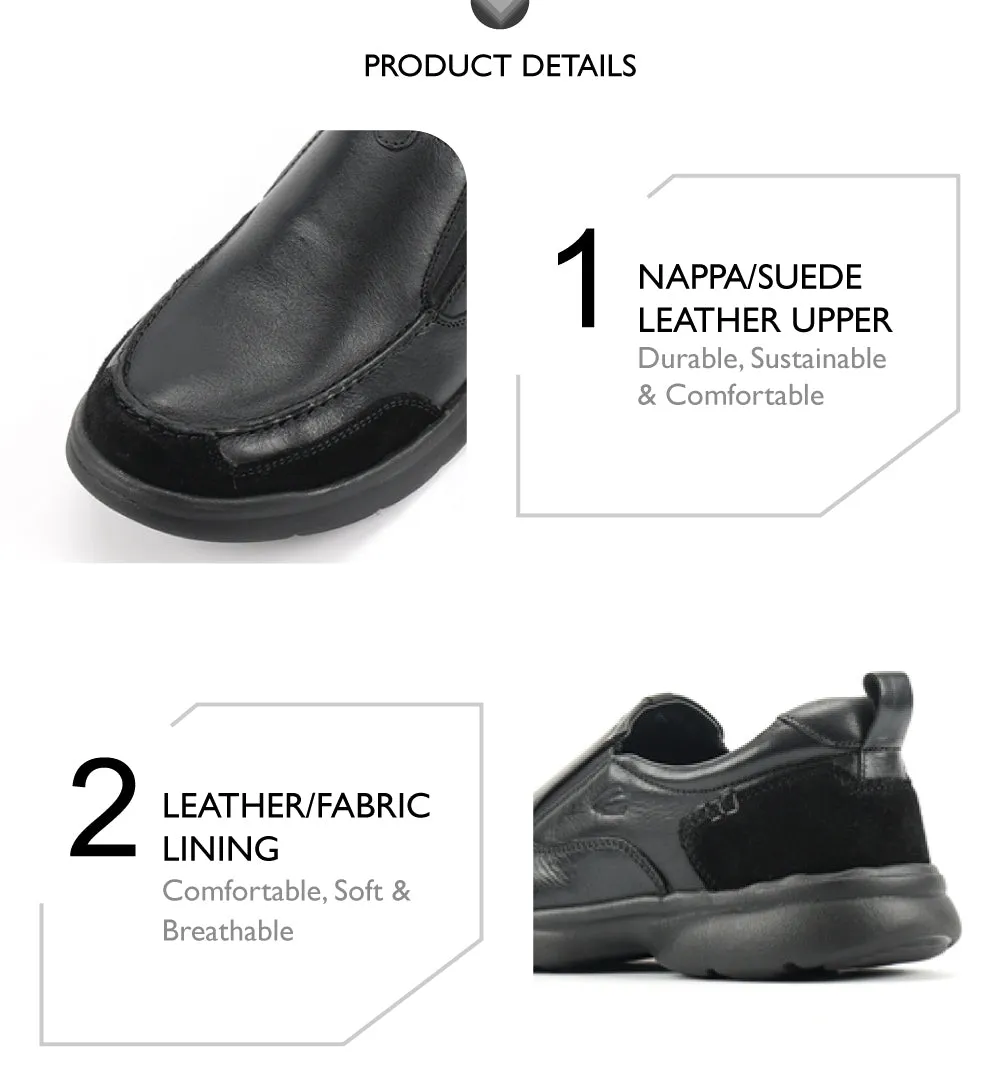 camel active  Leather Slip On Shoes Men Black PEDRIX-852508-TE1-1