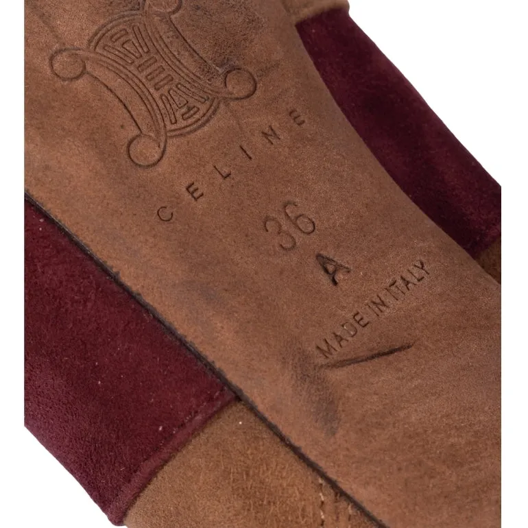 Celine Suede Patchwork Boots