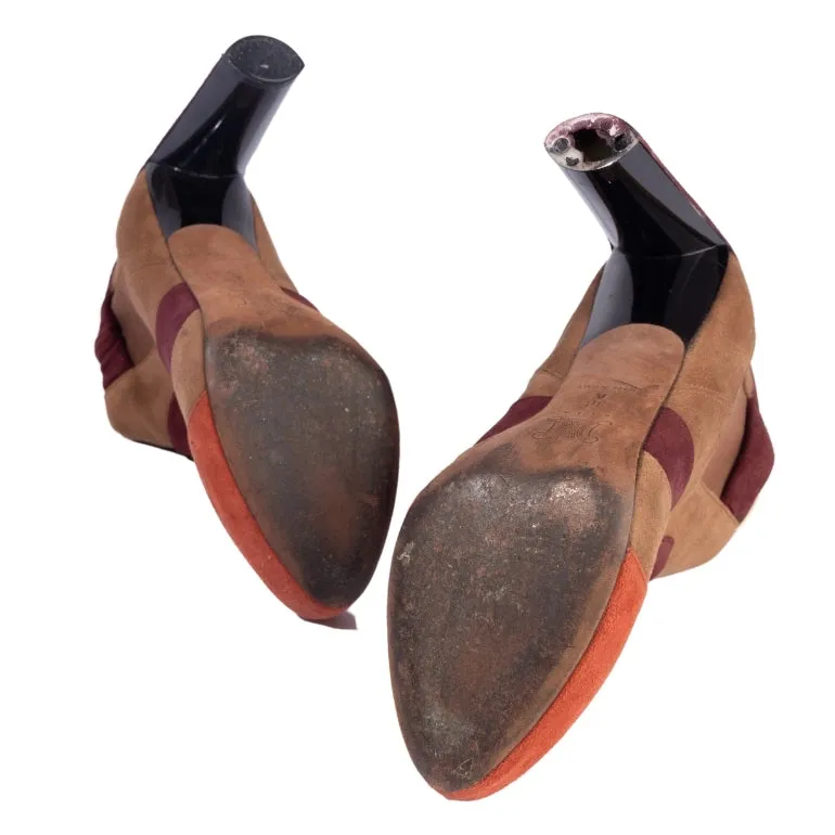 Celine Suede Patchwork Boots