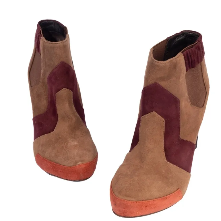 Celine Suede Patchwork Boots