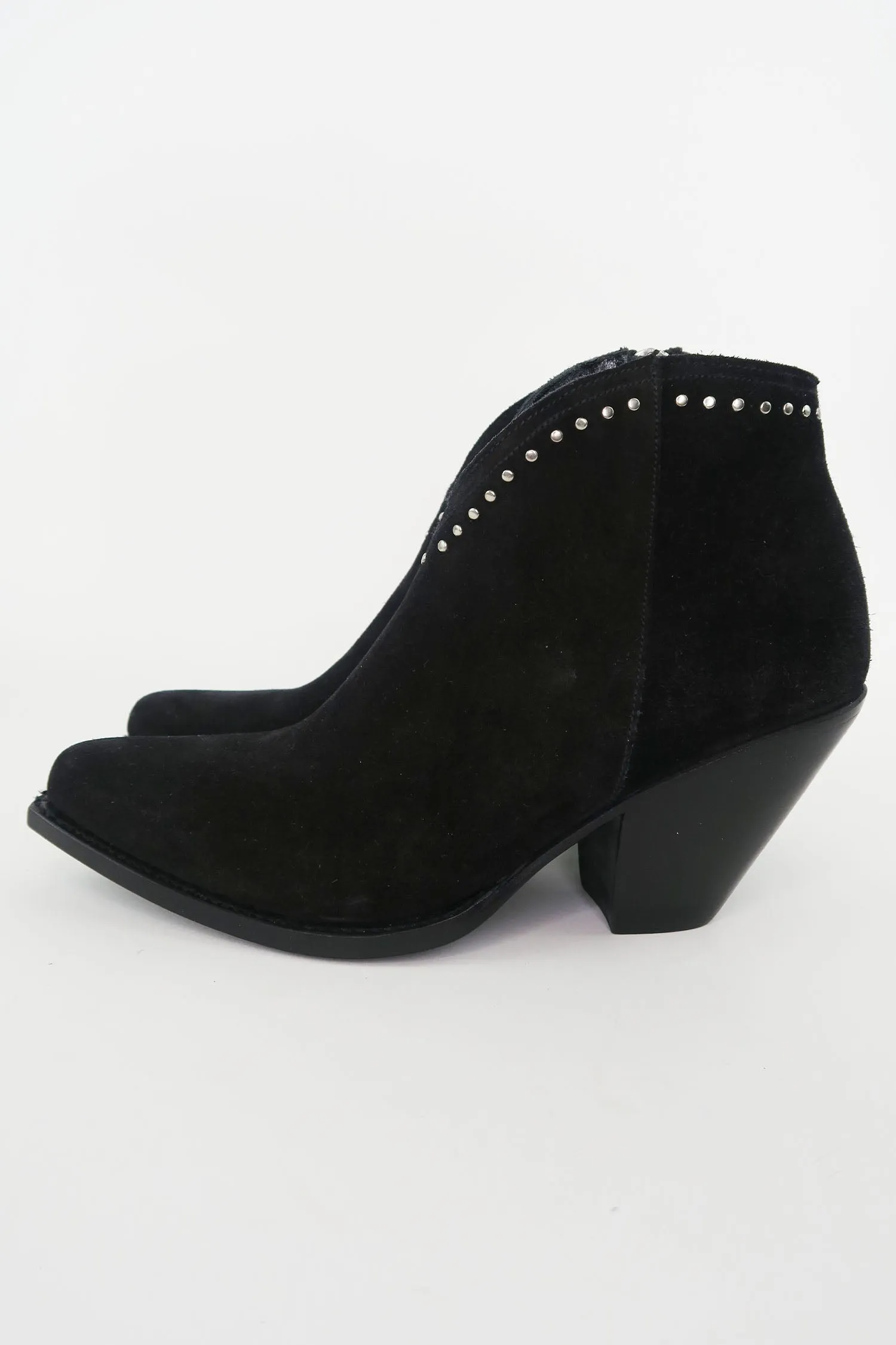 Celine Suede Studded Accents Western Boots sz 36