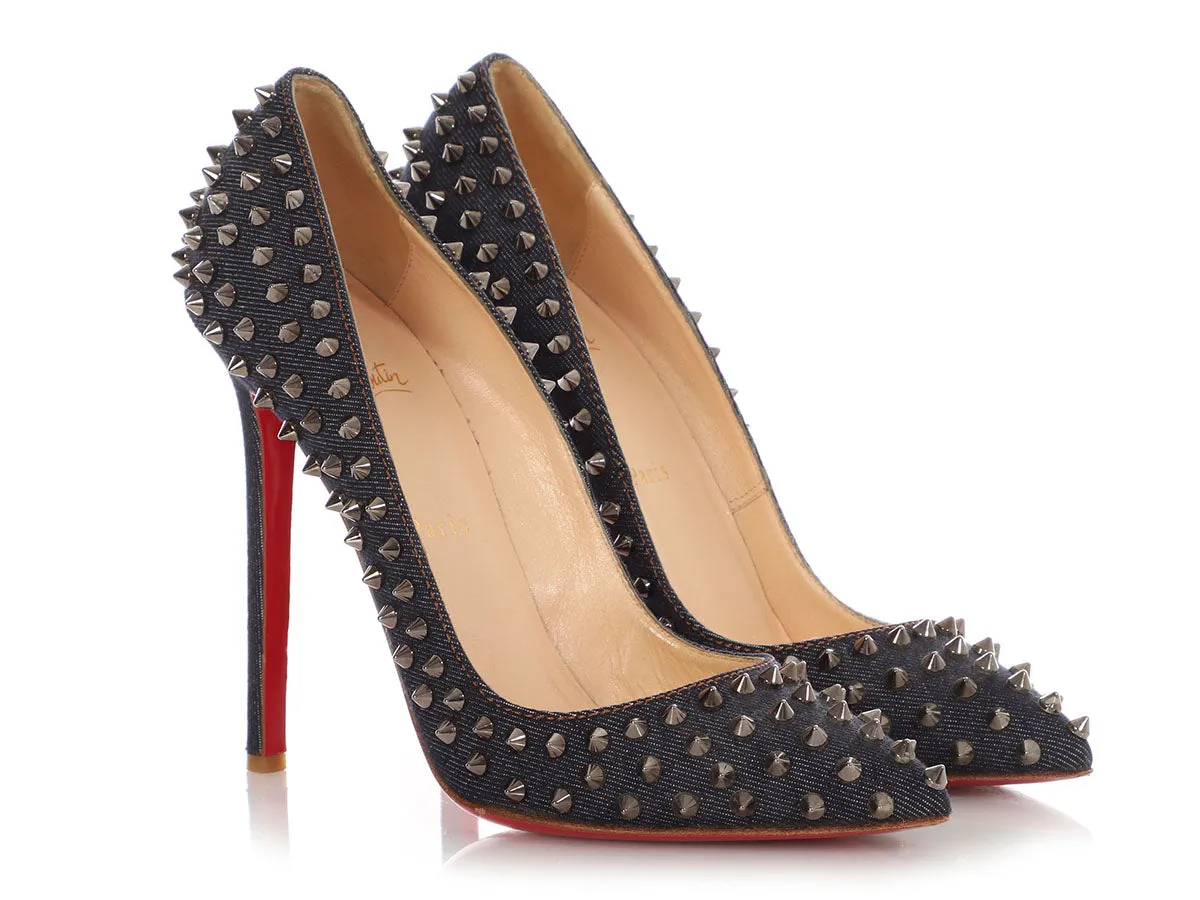 Christian Louboutin Studded Denim Pigalles