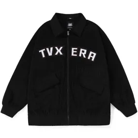 City Boy Letter Embroidery Corduroy Jacket