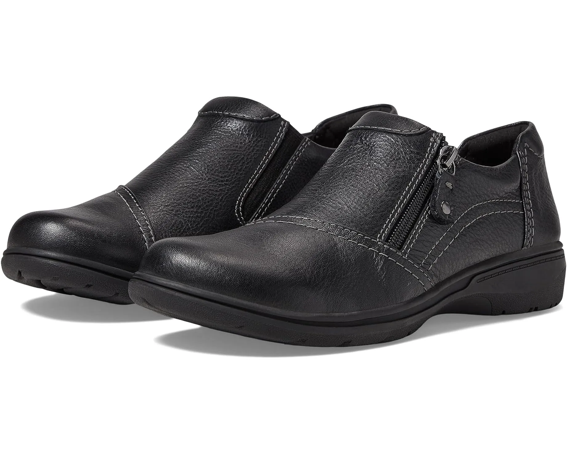 Clarks Women's Carleigh Ray Shoes- Black Leather