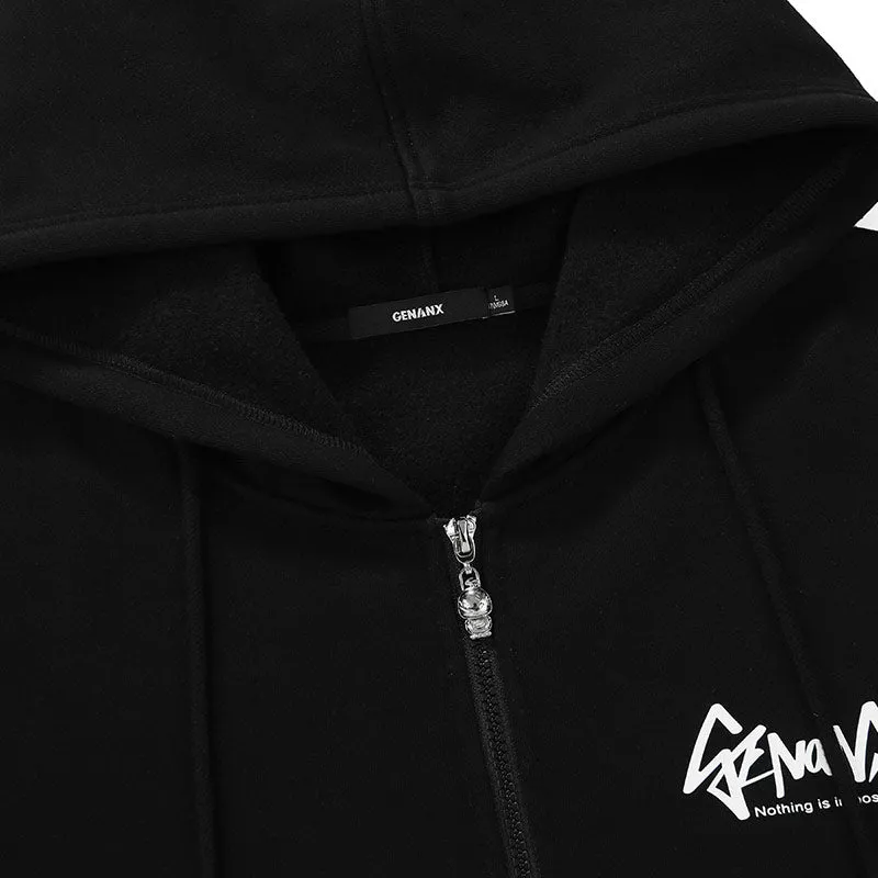 Color Block Stripe Hooded Padded Jacket