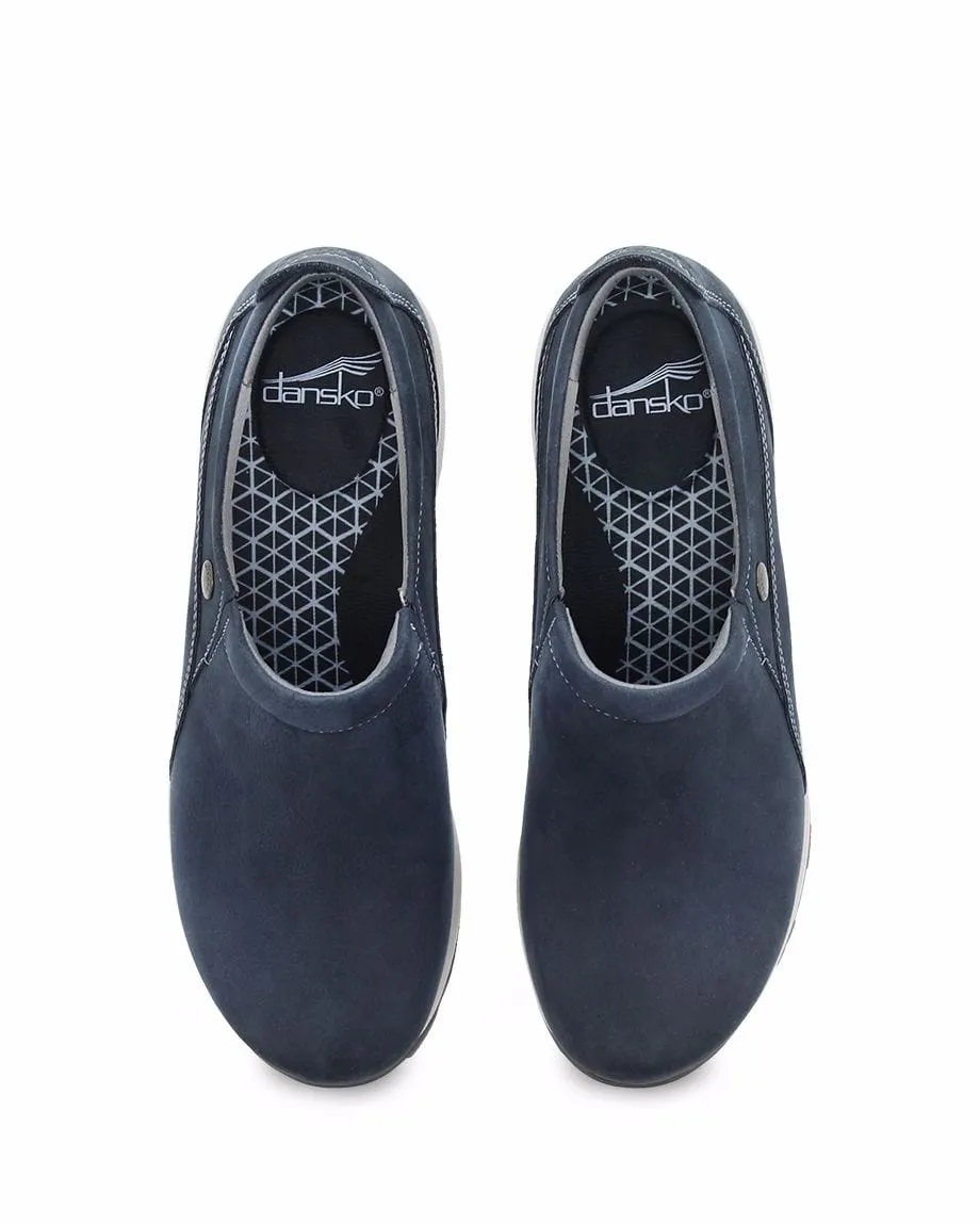 Dansko Women's Patti Slip Ons- Navy Milled Leather