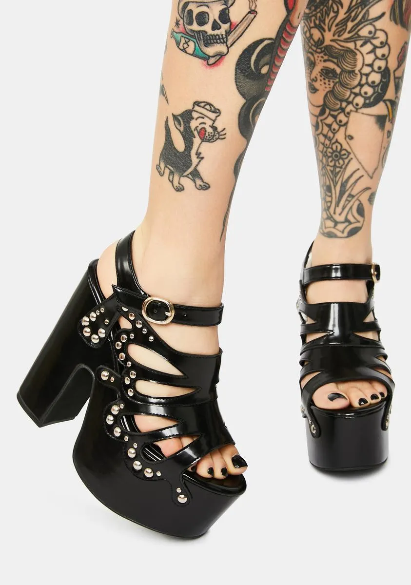 Darkness Armed With Charm Butterfly Heels