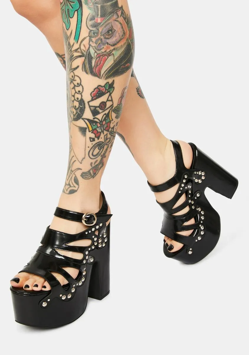 Darkness Armed With Charm Butterfly Heels