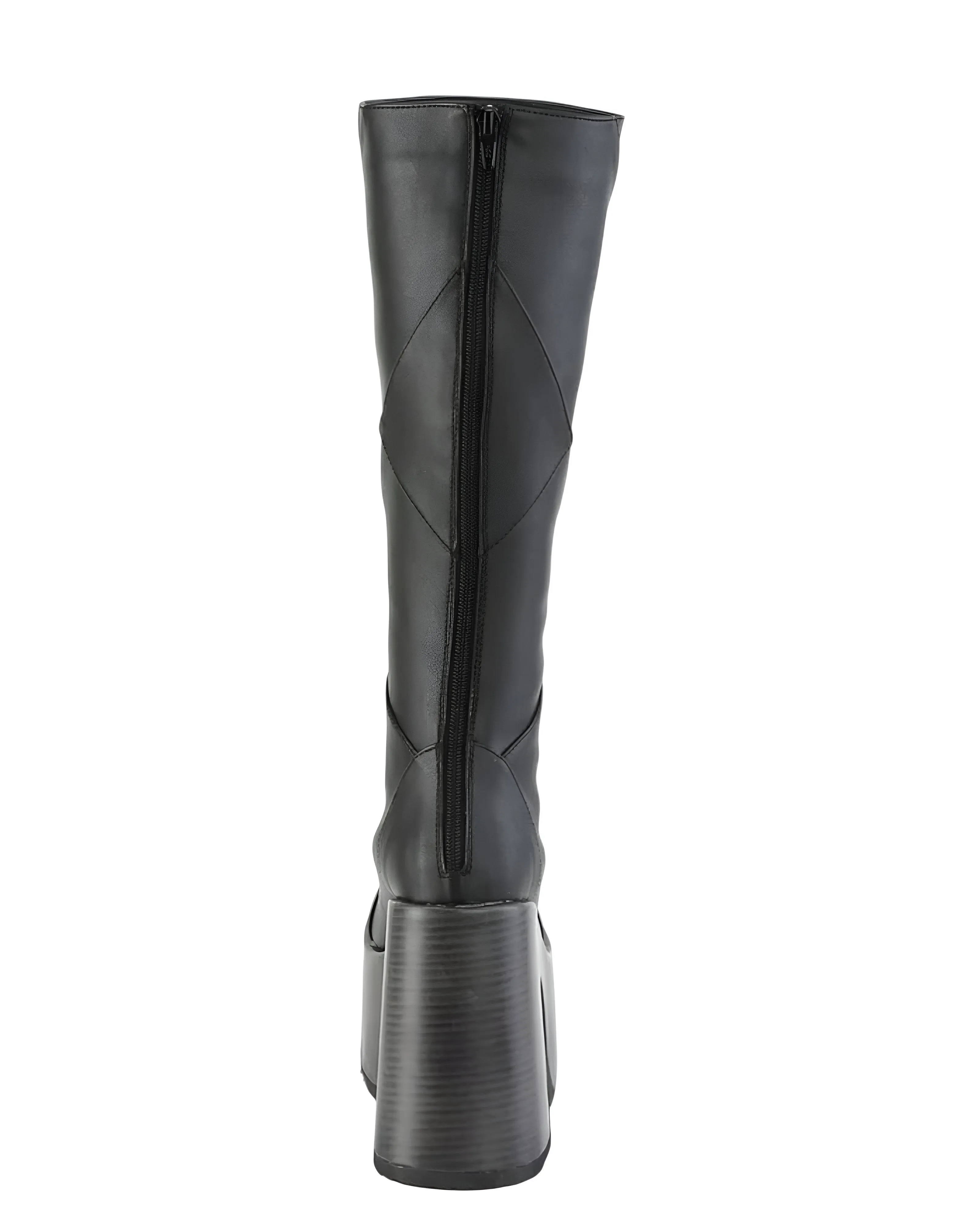 Demonia Cult - Camel-280 Patchwork Vegan Leather Platform Boots