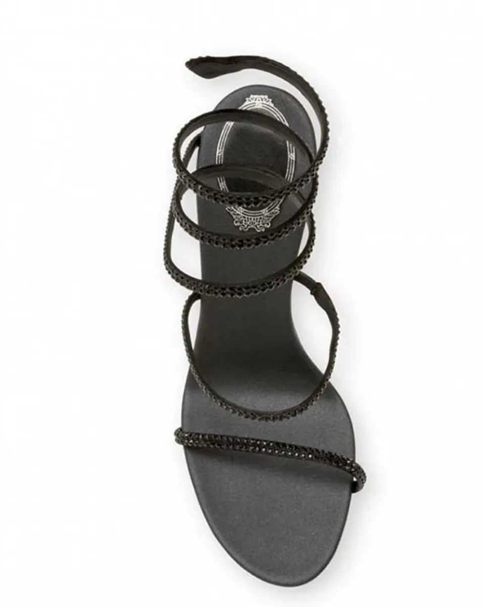 Desideria – Thin stiletto – Rhinestone double-strap heels