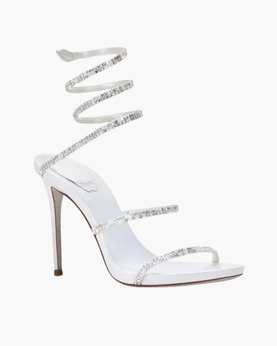 Desideria – Thin stiletto – Rhinestone double-strap heels