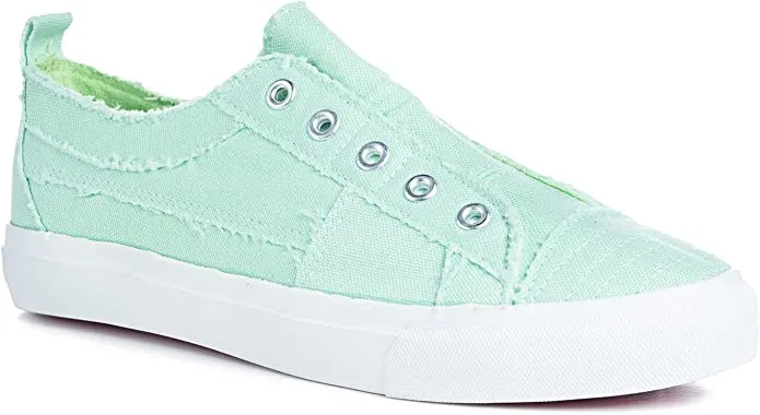 Distressed Blue Plaid Summer Style Casual Shoes