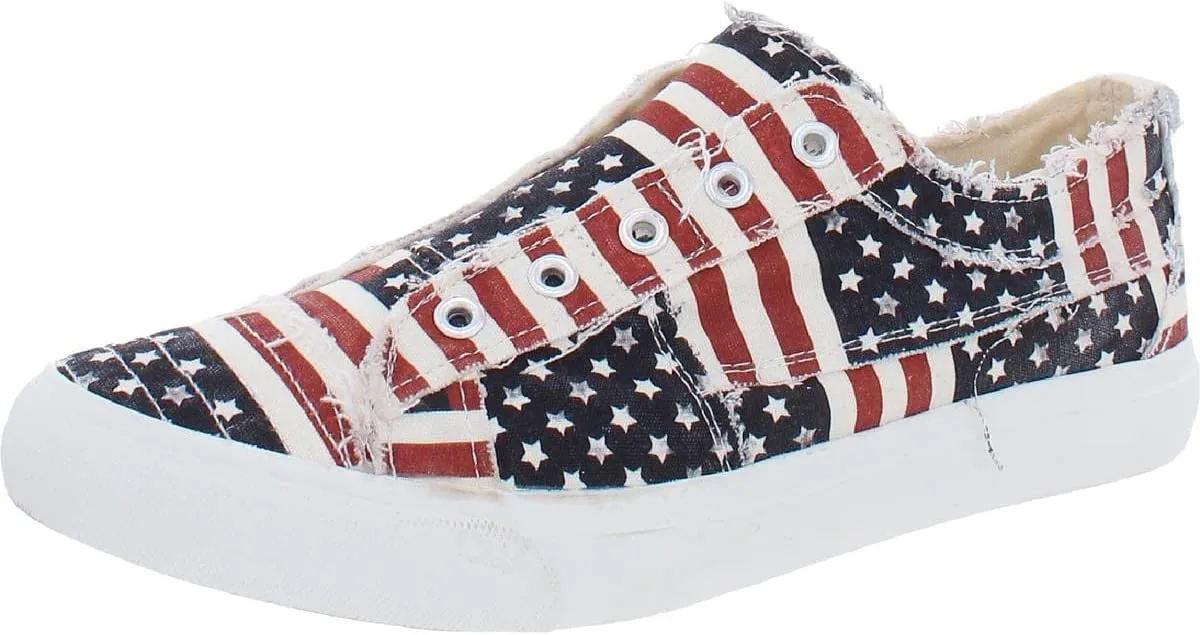 Distressed Blue Plaid Summer Style Casual Shoes