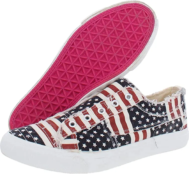 Distressed Blue Plaid Summer Style Casual Shoes