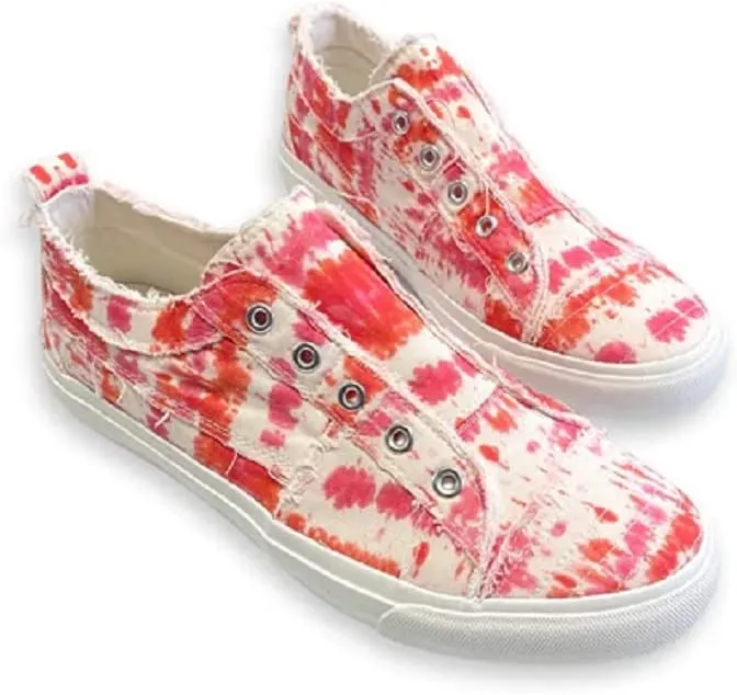 Distressed Blue Plaid Summer Style Casual Shoes